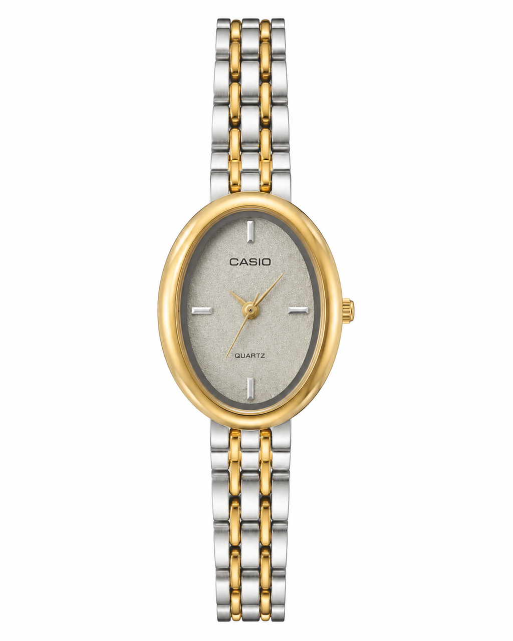 Casio Golden Pearl – Montre Femme Bicolore Or & Argent Élégance Premium