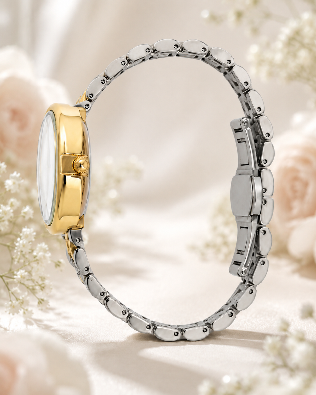 Casio Golden Pearl – Montre Femme Bicolore Or & Argent Élégance Premium