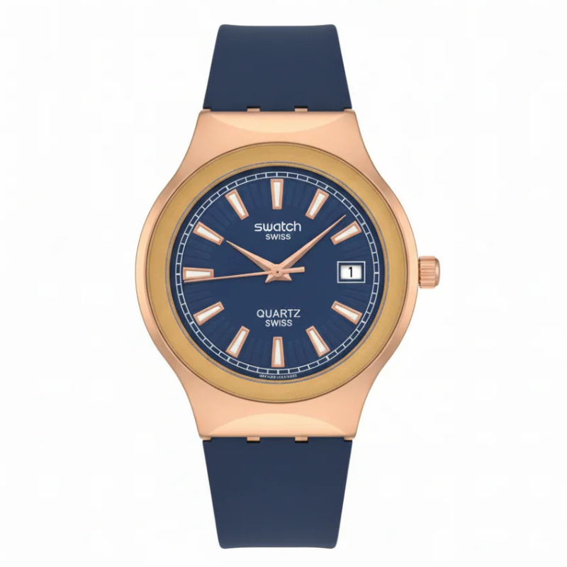 swatch blue marine gold