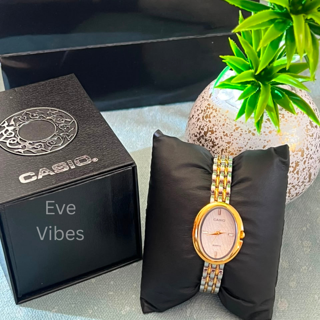 Casio Golden Pearl – Montre Femme Bicolore Or & Argent Élégance Premium