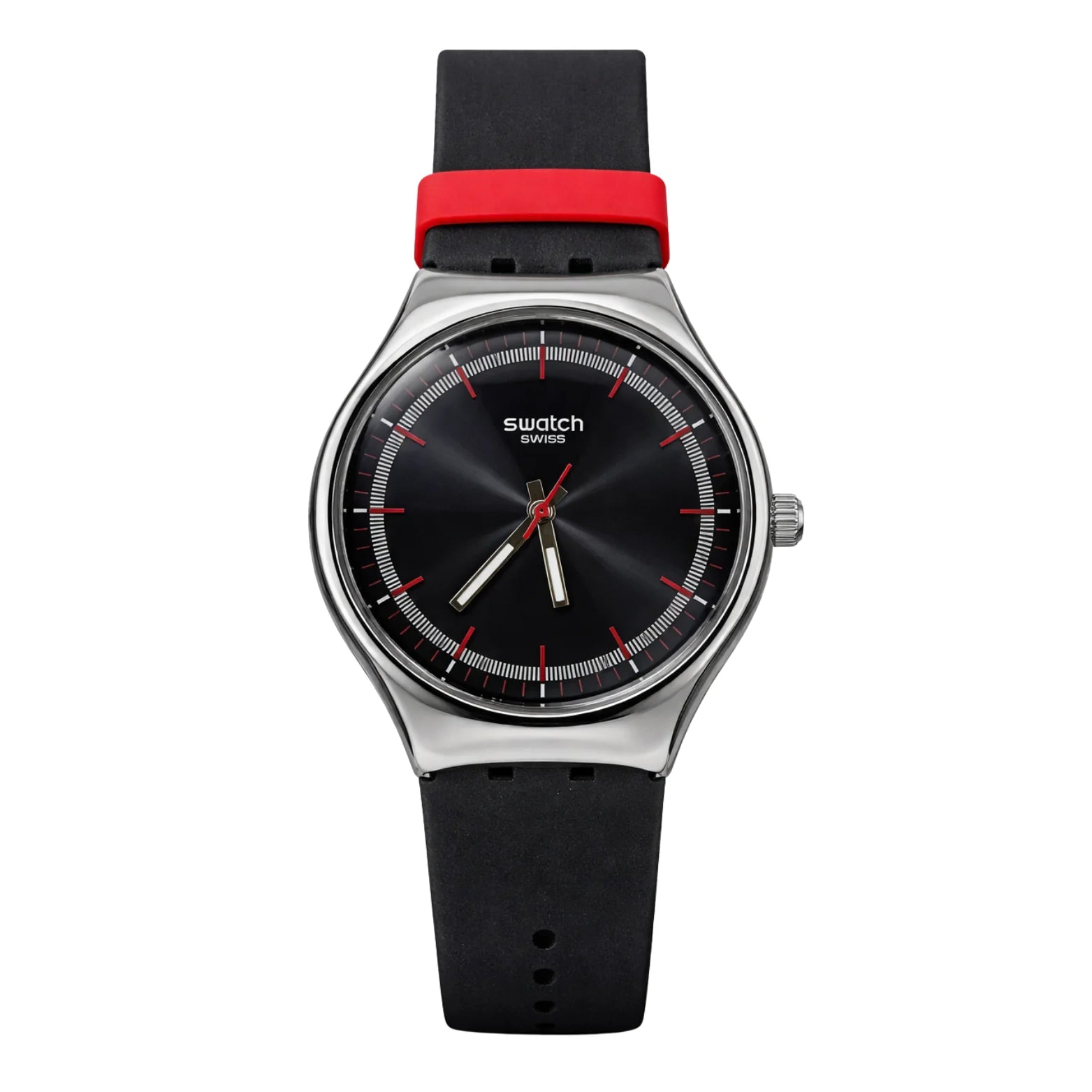 swatch black red grey