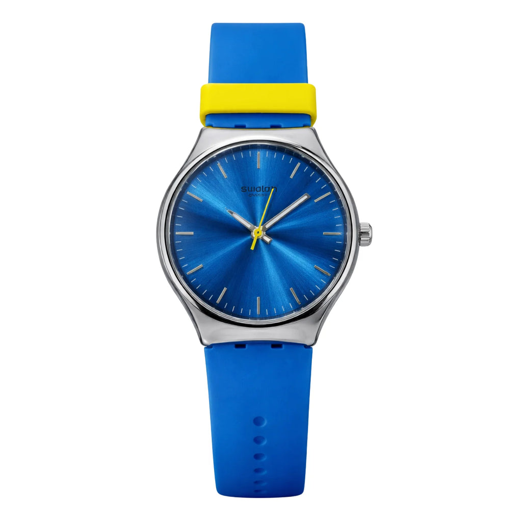 Swatch Blue Energy – Montre Bleu Électrique Sport Chic