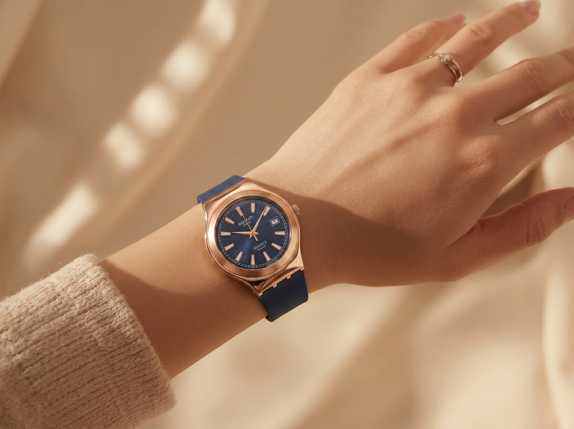 swatch blue marine gold